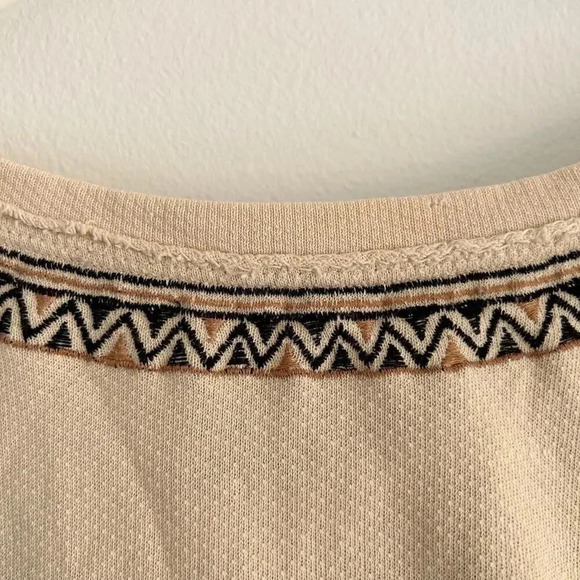 Free People Avalon Boatneck Embroidered Boho Crop Tribal Short Sleeve T-Shirt XS - Picture 11 of 12